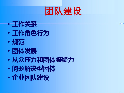 工作中的人际技能及团队建设ppt课件