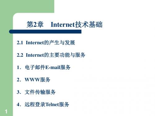 网络技术基础——Internet和网页设计第2章 Internet基础