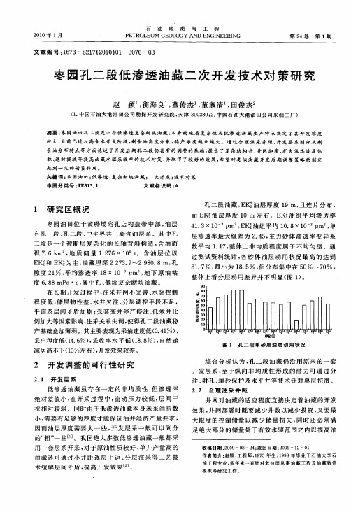 枣园孔二段低渗透油藏二次开发技术对策研究