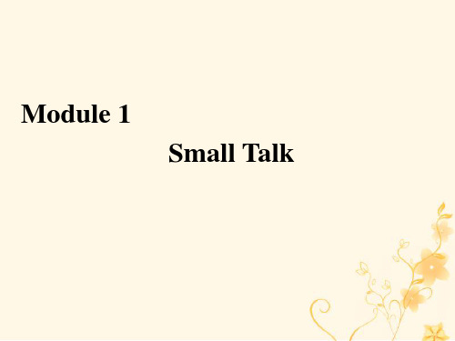 2019_2020学年高中英语Module1SmallTalkSectionⅡIntroduction