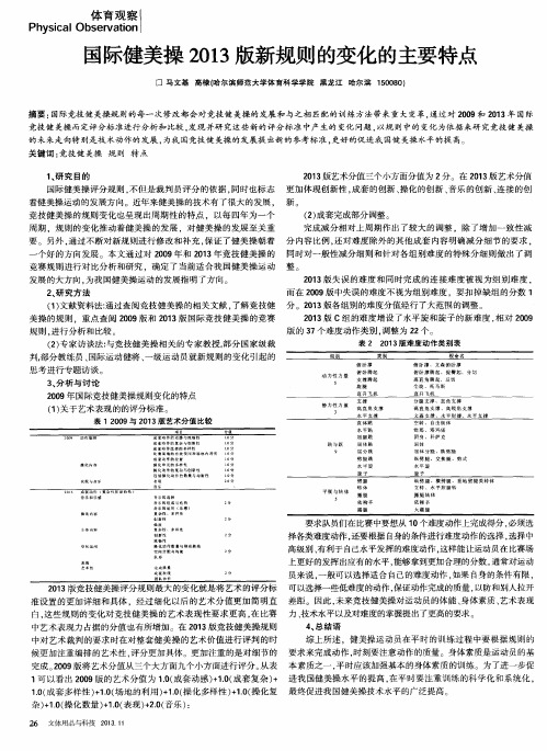 国际健美操2013版新规则的变化的主要特点