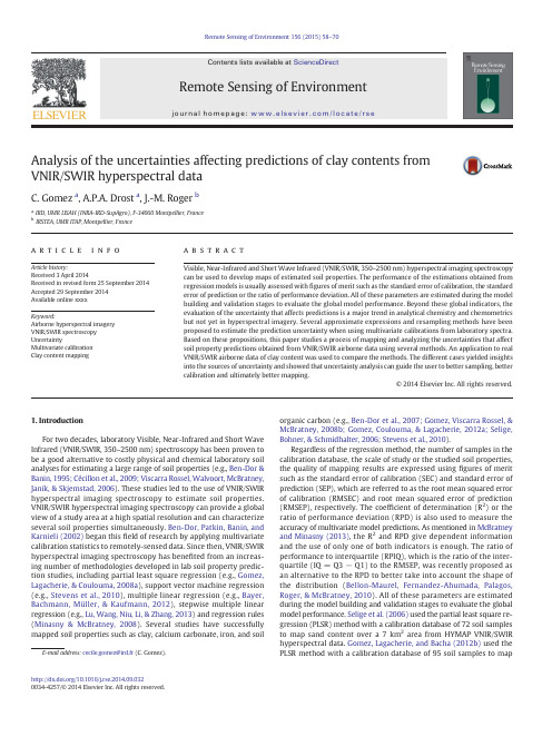 Analysis of the uncertainties affecting predictions of clay contents from