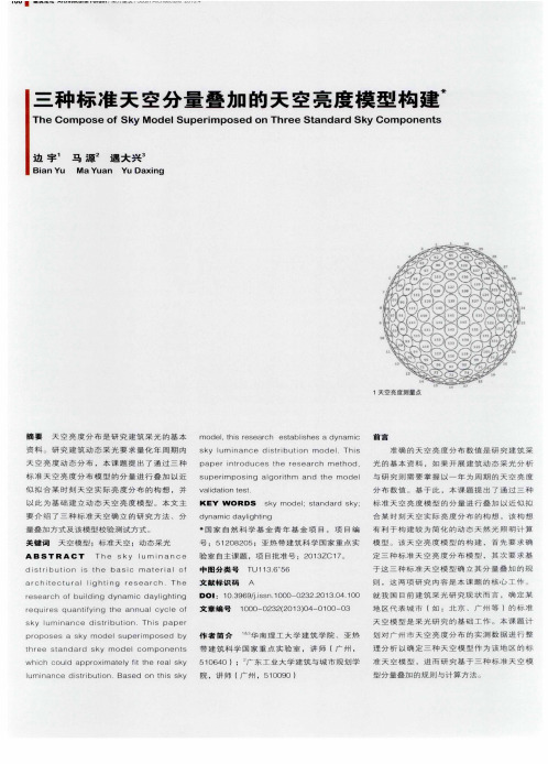 三种标准天空分量叠加的天空亮度模型构建