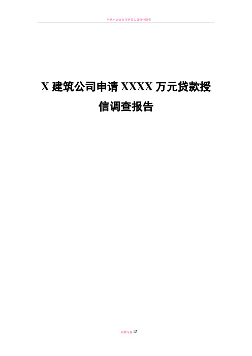 房地产建筑公司贷款调查报告