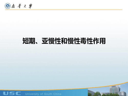 短期、亚慢性、慢性毒性评价