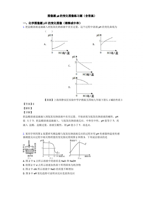 图像题pH的变化图像练习题含答案