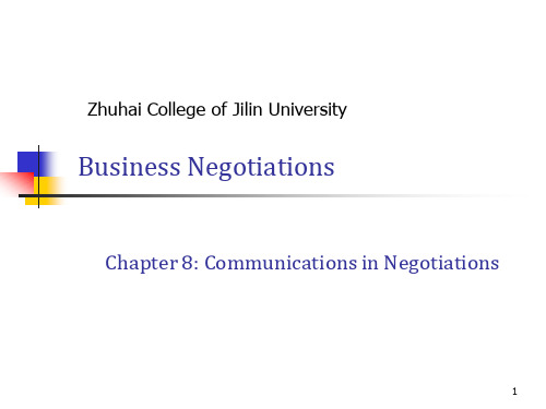 商务谈判课件：Chapter 8 Communications in Negotiations