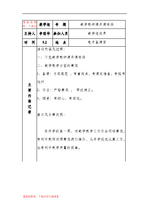 2015-2016初中数学教研活动记录(精编文档).doc