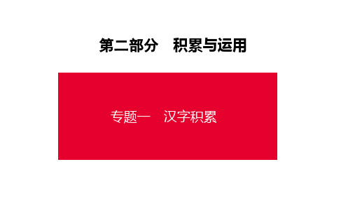 第2部分 专题1 汉字积累 课件—贵州省遵义市2021届中考语文总复习