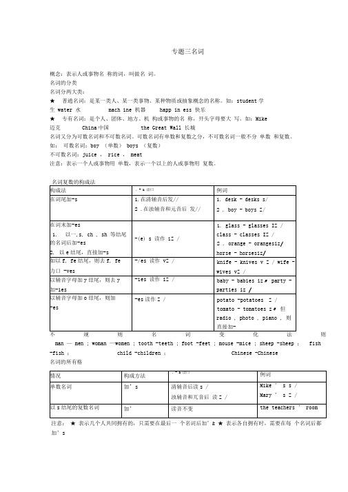 专题三名词