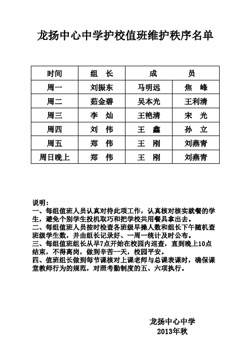 食堂秩序表