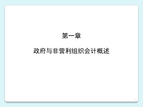 第1章政府与非营利组织会计概述