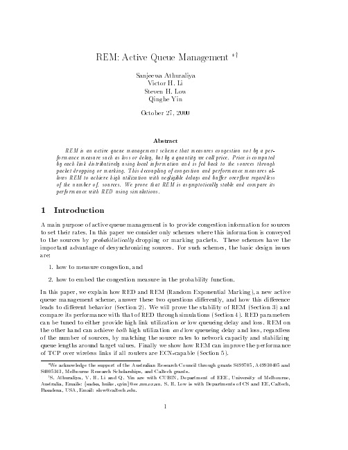 REM active queue management