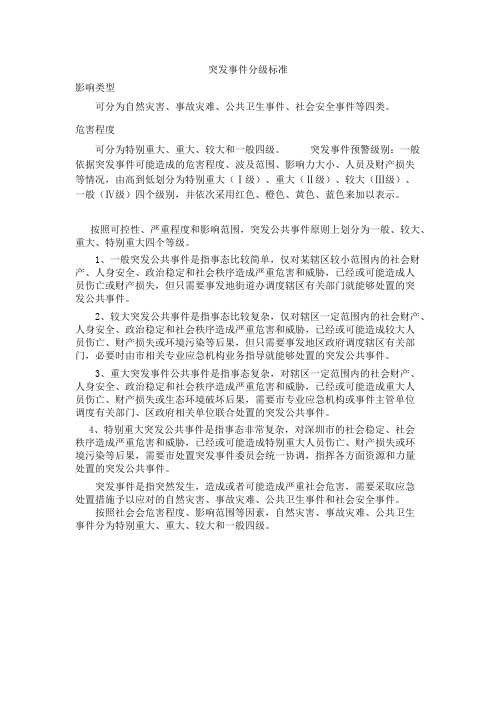 突发事件分类分级标准(可编辑修改word版)