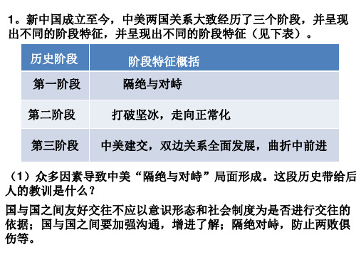 中美关系复习题