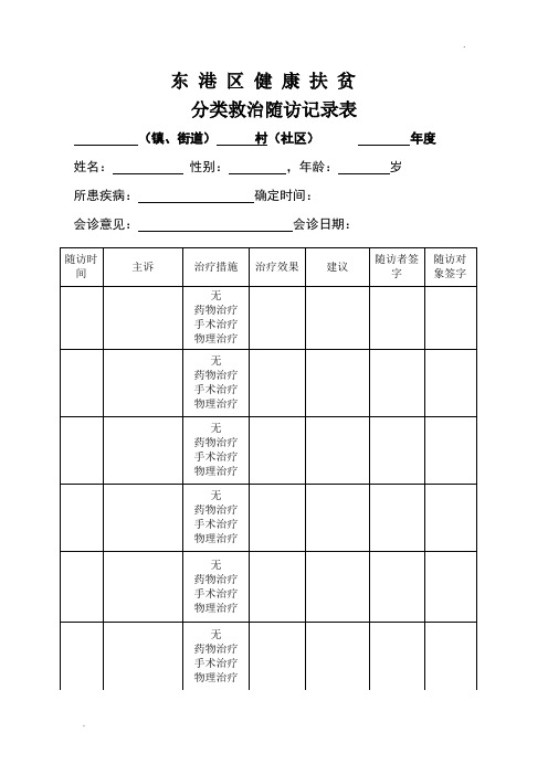 健康扶贫随访记录表