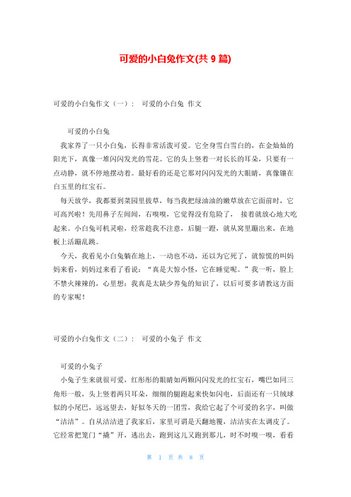 可爱的小白兔作文(共9篇)