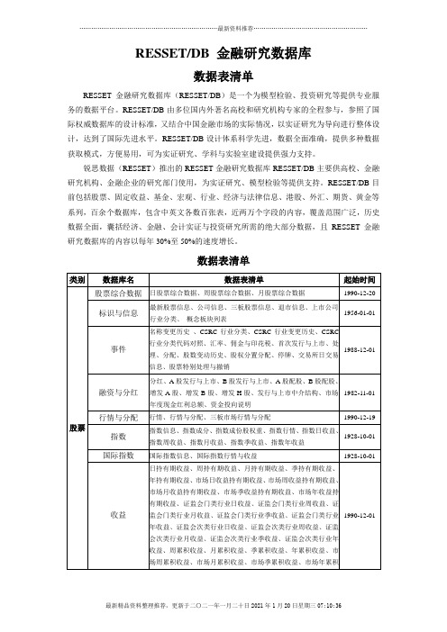 金融研究数据库