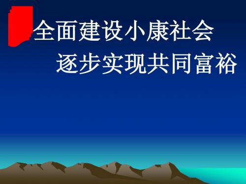 逐步实现共同富裕