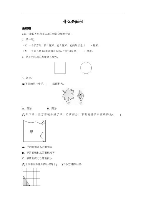 5.1《什么是面积》作业