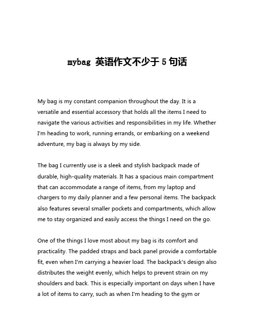 mybag 英语作文不少于5句话