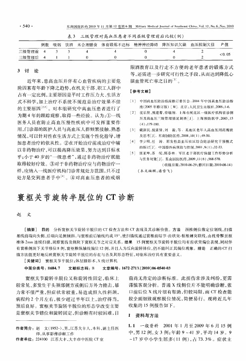 寰枢关节旋转半脱位的CT诊断