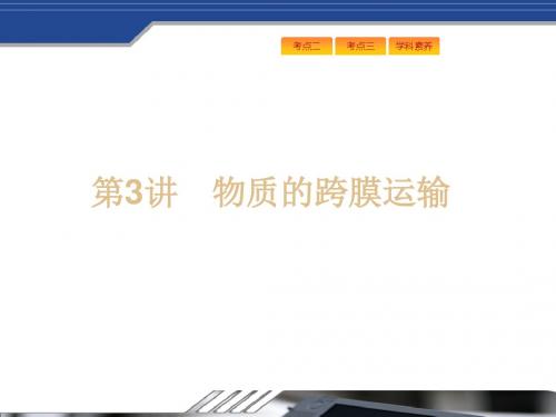 2019年高考生物(苏教版)大一轮复习精品课件：2.3物质的跨膜运输