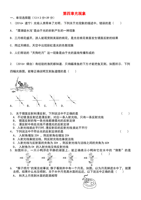 中考物理复习第四章光现象测试题新人教版