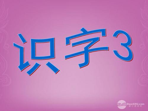 二年级语文上册《识字3》课件_苏教版