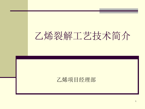 国内乙烯工艺技术简介报告