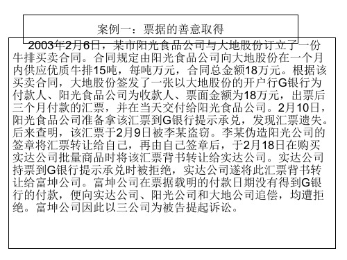 【司法考试】票据法、保险法案例复习题