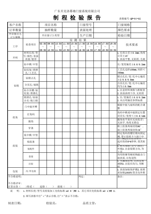 02制程检验报告