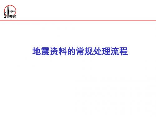 地震资料的常规处理流程