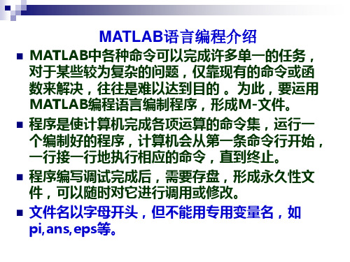 Matlab程序编制简介