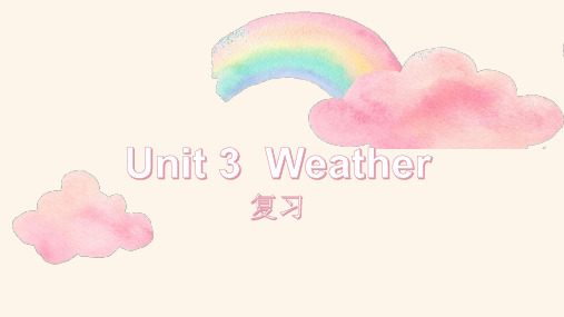 四年级下英语公开课课件- Unit 3 Weather 复习 人教PEP版