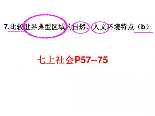 考点7比较世界典型区域的自然人文环境特点汇编