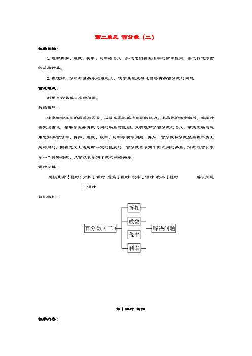 六年级数学下册第二单元百分数(二)教案新人教版