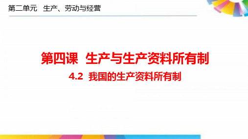 高中政治人教版必修一经济生活4.2我国的生产资料所有制课件(共20张PPT)