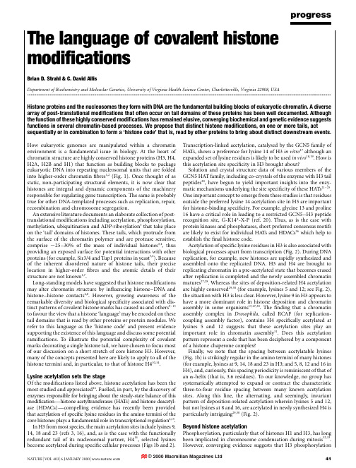 the language of covalent histone modifications