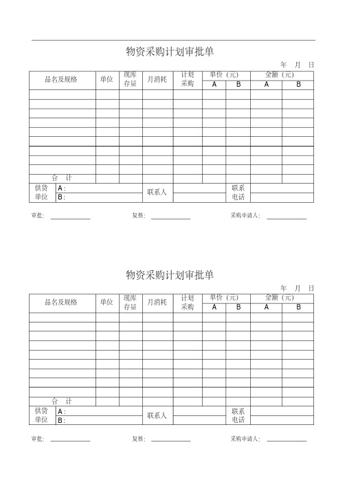 企业管理表格大全