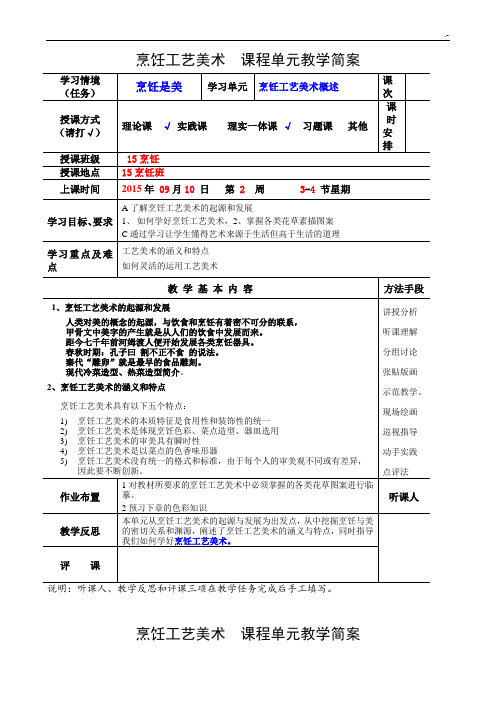 烹饪工艺标准美术简案(中职)