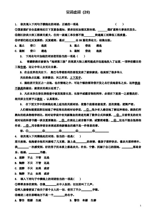 高中语文总复习语言文字运用词语实词虚词练习28