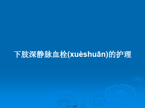 下肢深静脉血栓的护理学习教案