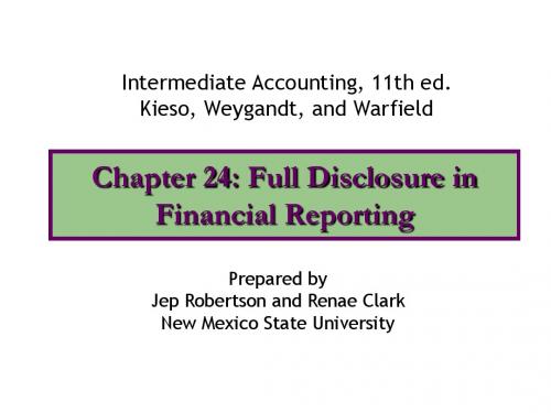 Intermediate Accounting (New Mexico State University)ch24