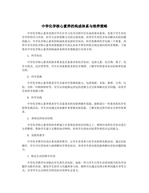 中学化学核心素养的构成体系与培养策略