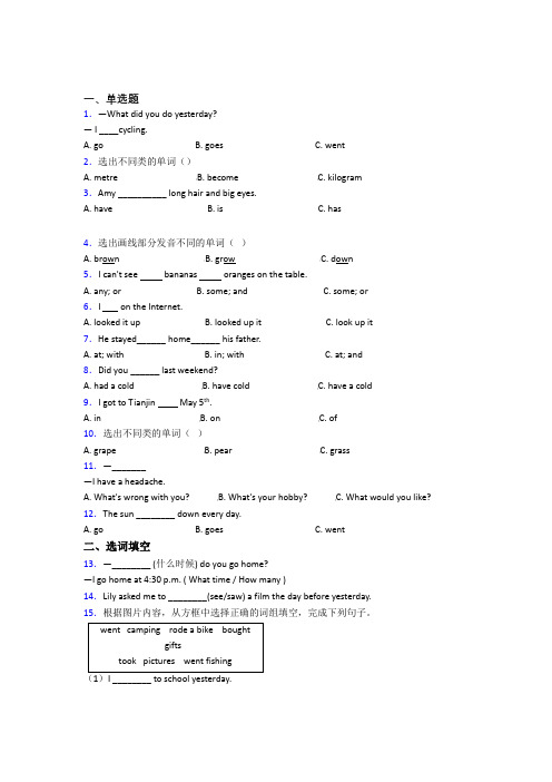 【学生卷】山东日照市小学英语六年级下册期中