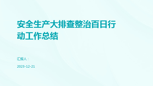 安全生产大排查整治百日行动工作总结