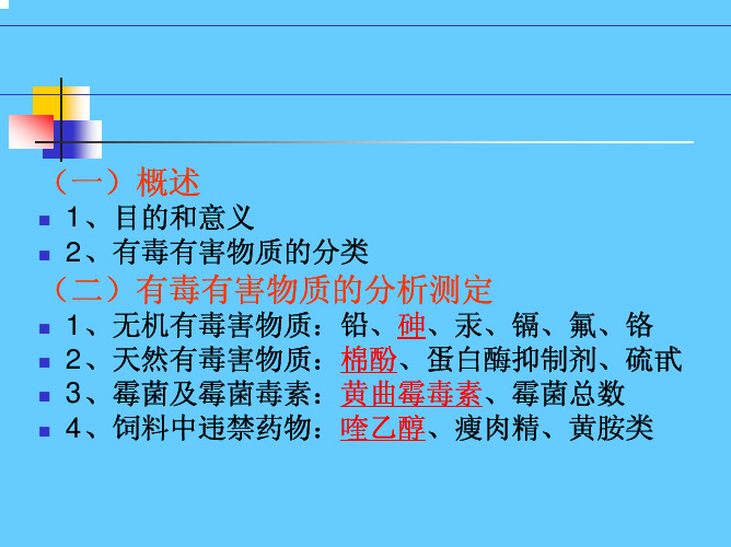 饲料中有毒有害物质的检验