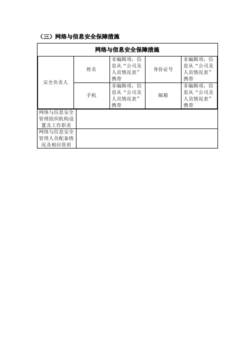 网络与信息安全保障措施(空表)