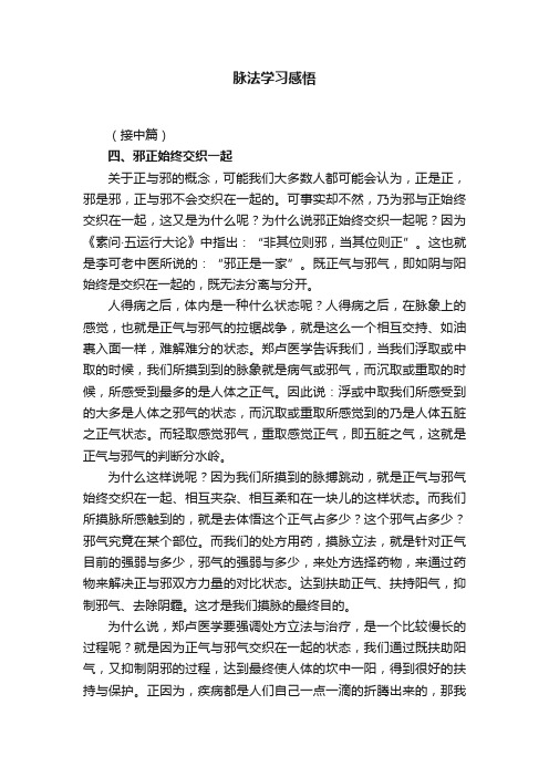 脉法学习感悟